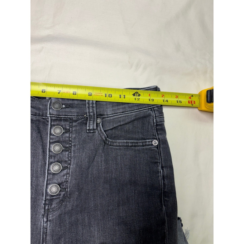 We The Free People Just Float On Flare Jeans Black Button Fly Raw Hem W29x L30 - Picture 7 of 12